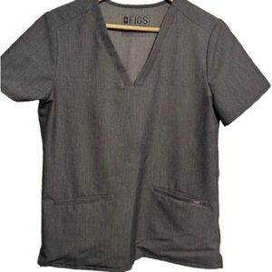 Figs Gray Scrub Top Size Small